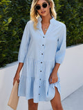Andrina | Women's Gingham Check Print Button Front Mini Dress