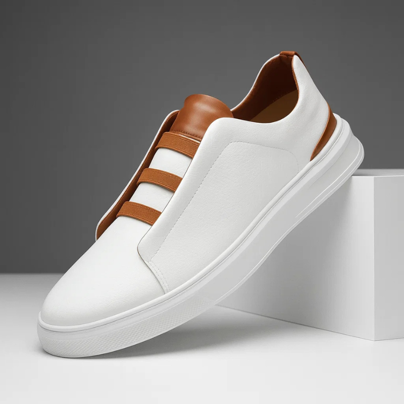 Anglais | Men's Round Toe Slip On Low Top Flat Sneakers