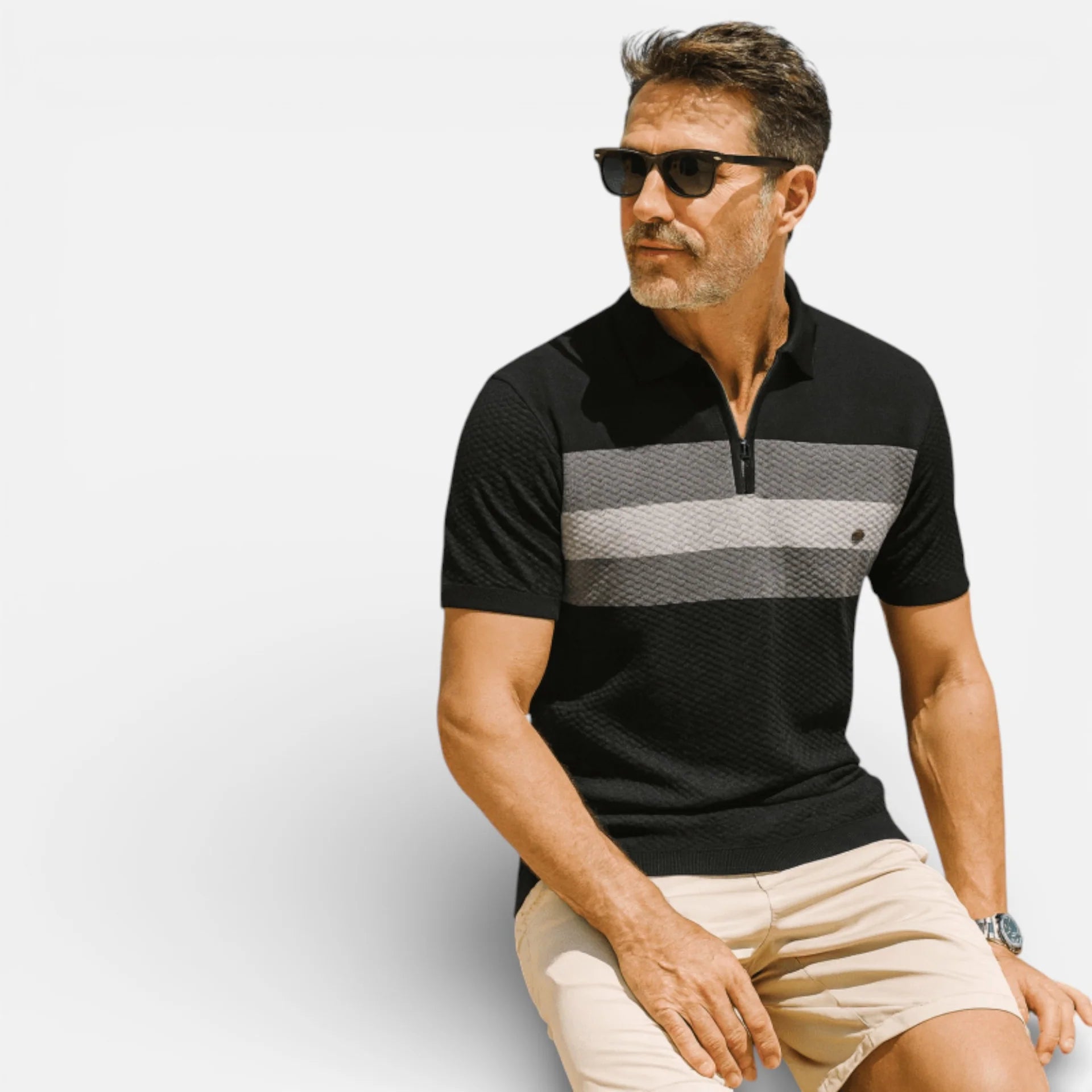 Angus | Men’s Short Sleeve Striped Polo Shirt