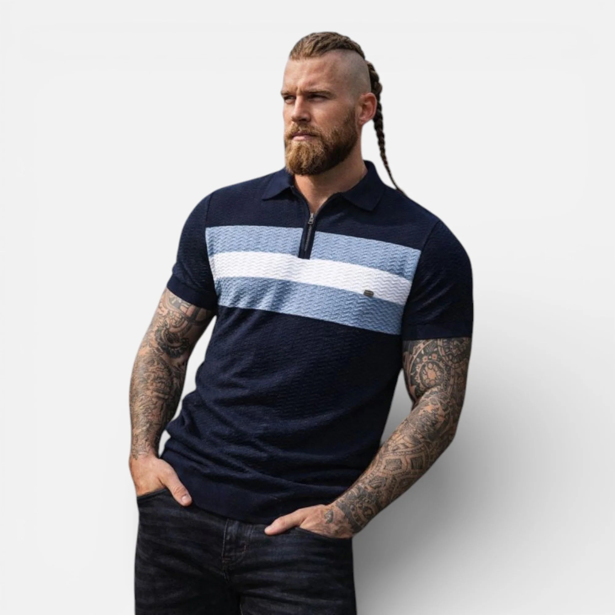 Angus | Men’s Short Sleeve Striped Polo Shirt