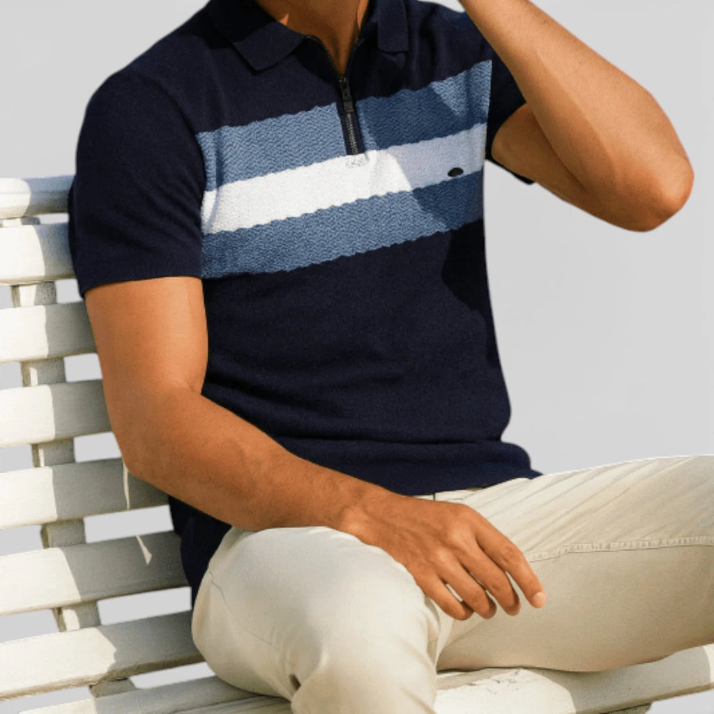 Angus | Men’s Short Sleeve Striped Polo Shirt