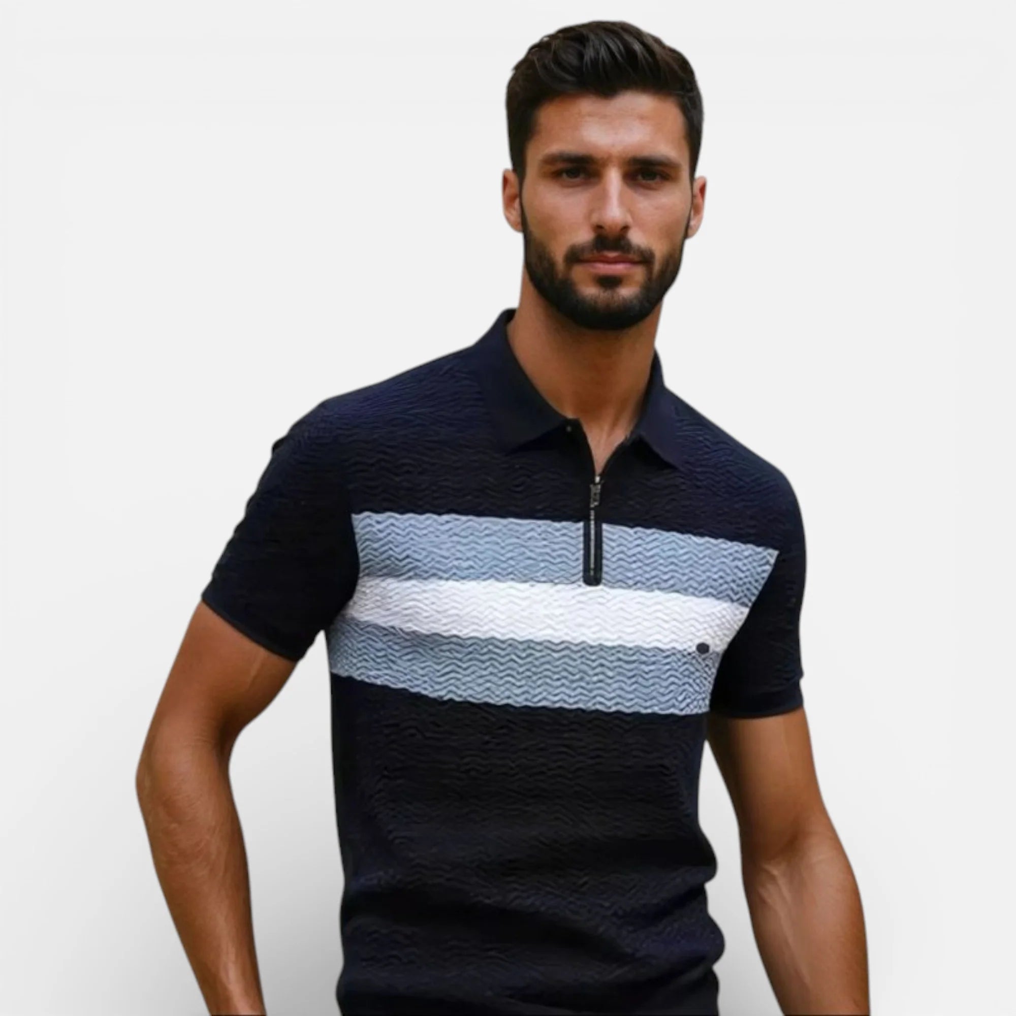 Angus | Men’s Short Sleeve Striped Polo Shirt