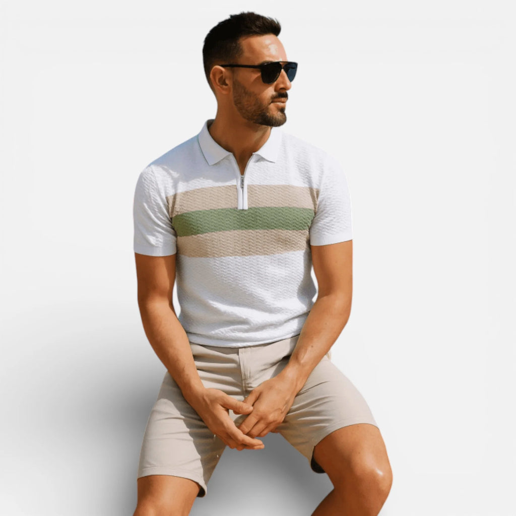 Angus | Men’s Short Sleeve Striped Polo Shirt