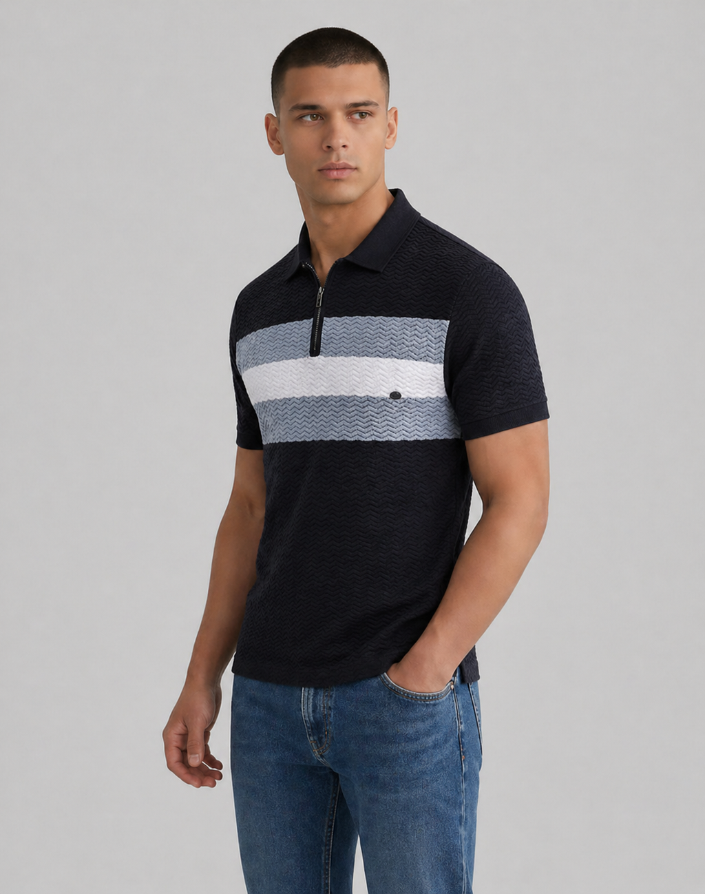 Angus | Men’s Short Sleeve Striped Polo Shirt