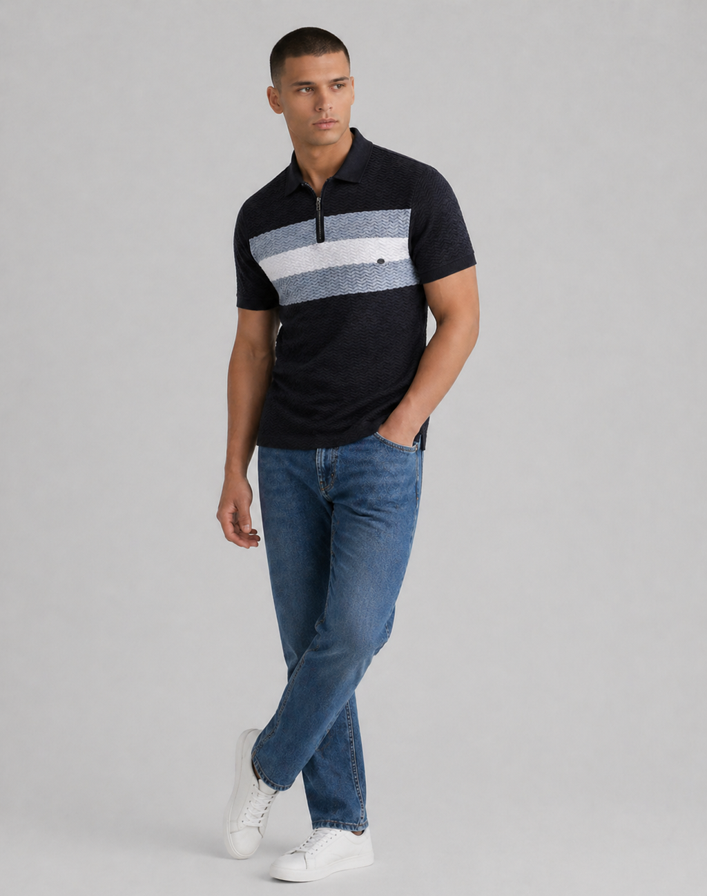 Angus | Men’s Short Sleeve Striped Polo Shirt