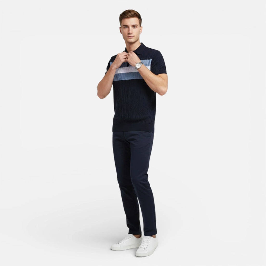 Angus | Men’s Short Sleeve Striped Polo Shirt