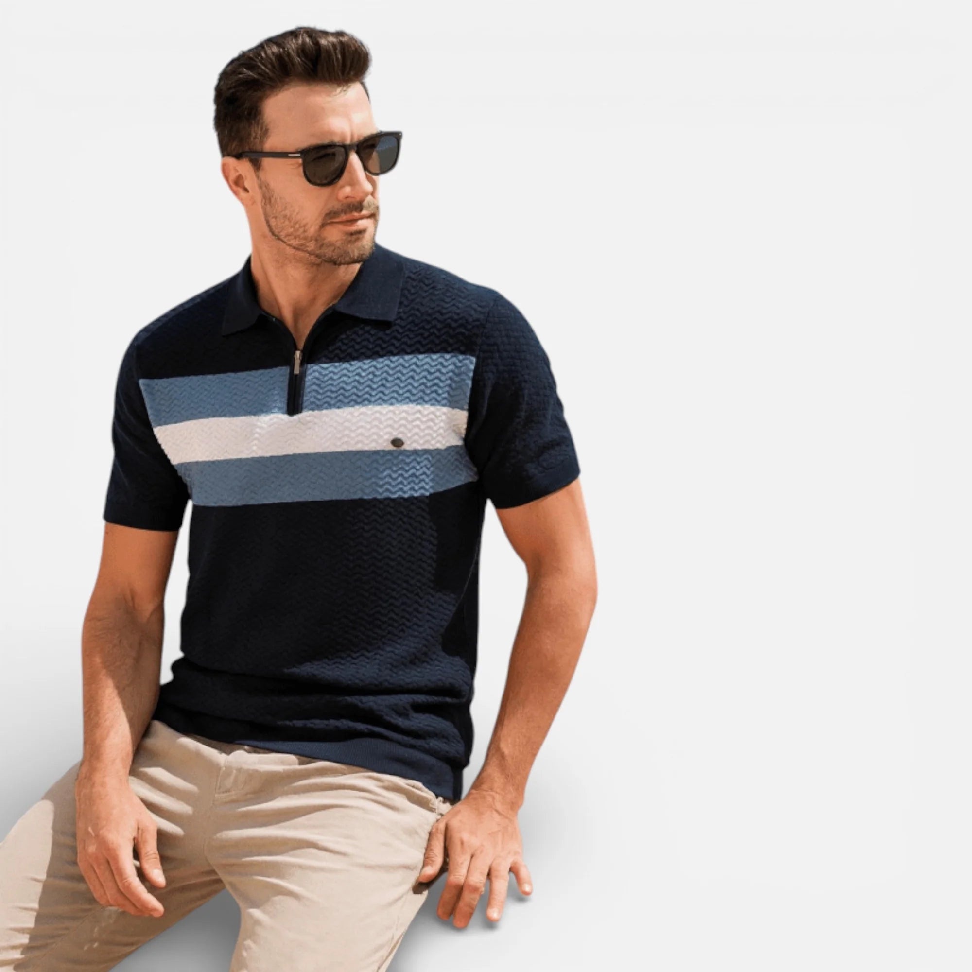 Angus | Men’s Short Sleeve Striped Polo Shirt
