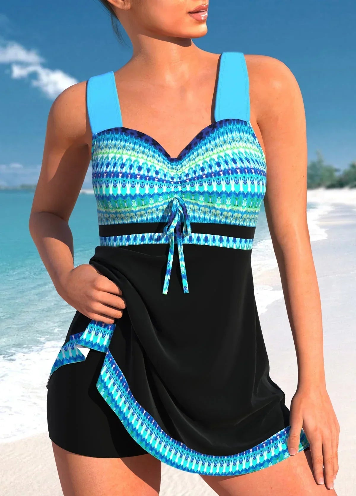 Anika | Women’s Sweetheart Neck Flowy Swim Suit