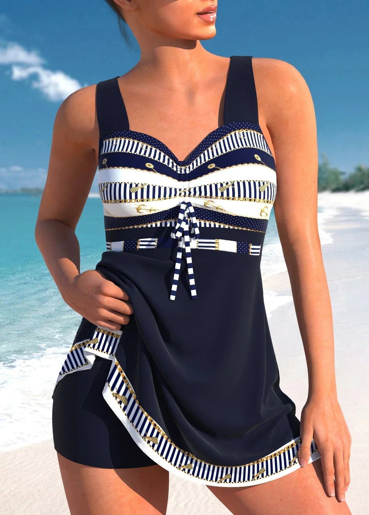 Anika | Women’s Sweetheart Neck Flowy Swim Suit