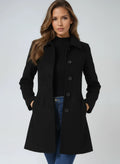 Aniya | Women's Spread Collar Single-Breasted Button Front Coat