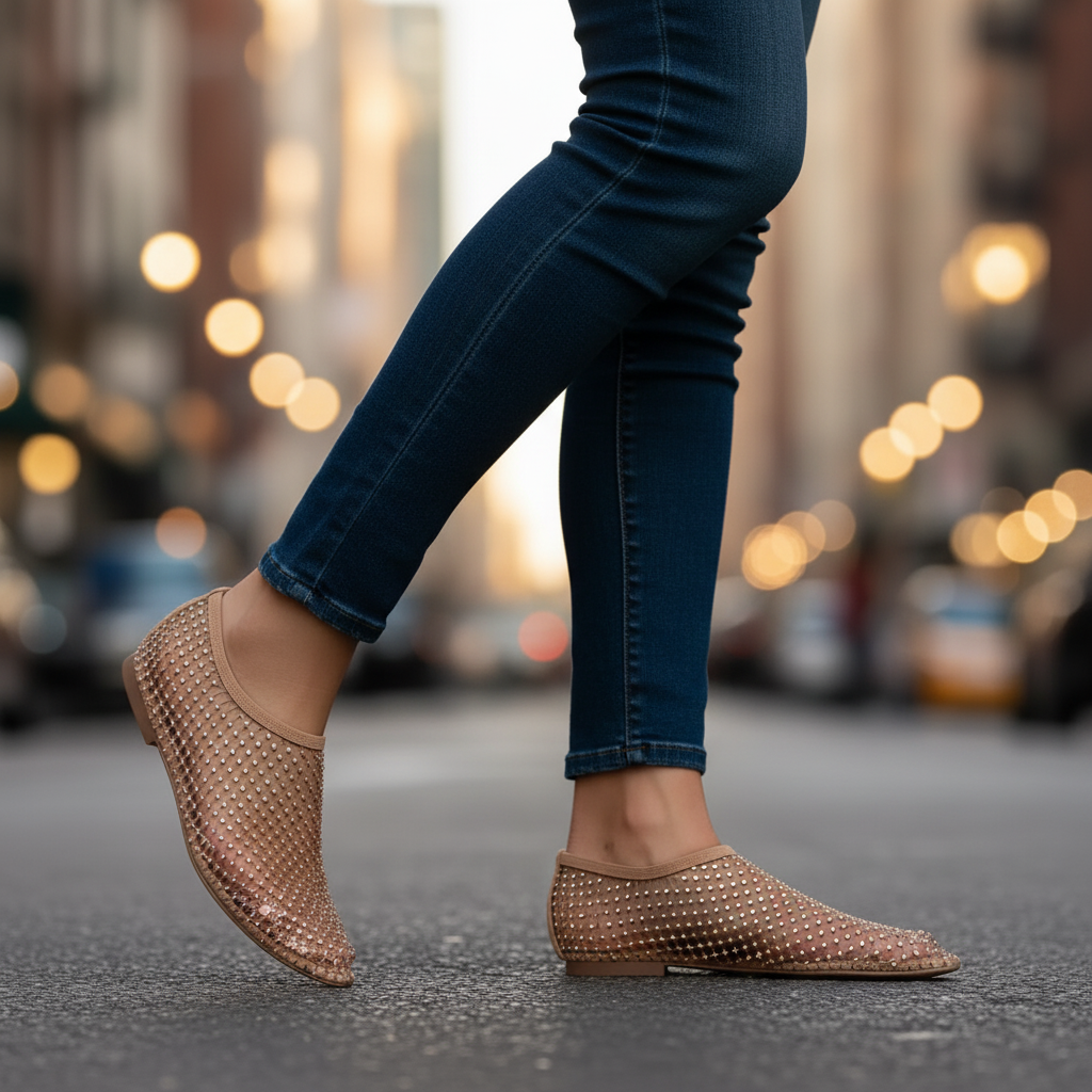 Anjelica | Women's Round Toe Mesh Slip-On Sandals