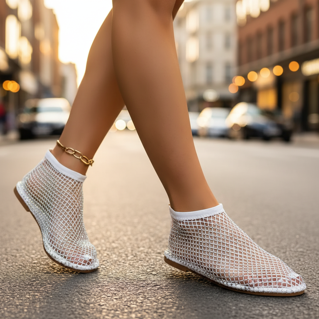 Anjelica | Women's Round Toe Mesh Slip-On Sandals