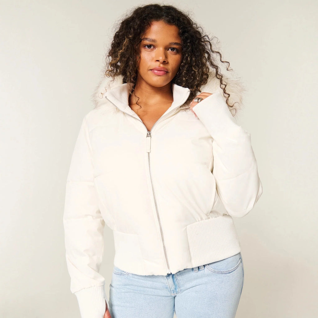 Ankita | Women's Long Sleeve Zip Front Hooded Collar Jacket