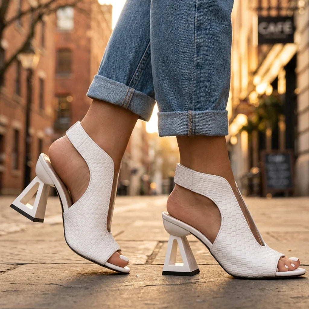 Annelie| Women's Sculpted Open Toe Slip On High Heels