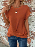 Annisa | Women's Textured Crew Neck Short Sleeve T Shirt