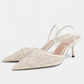 Annise | Women's Slip-On Slingback Strap Pointed Toe Heels