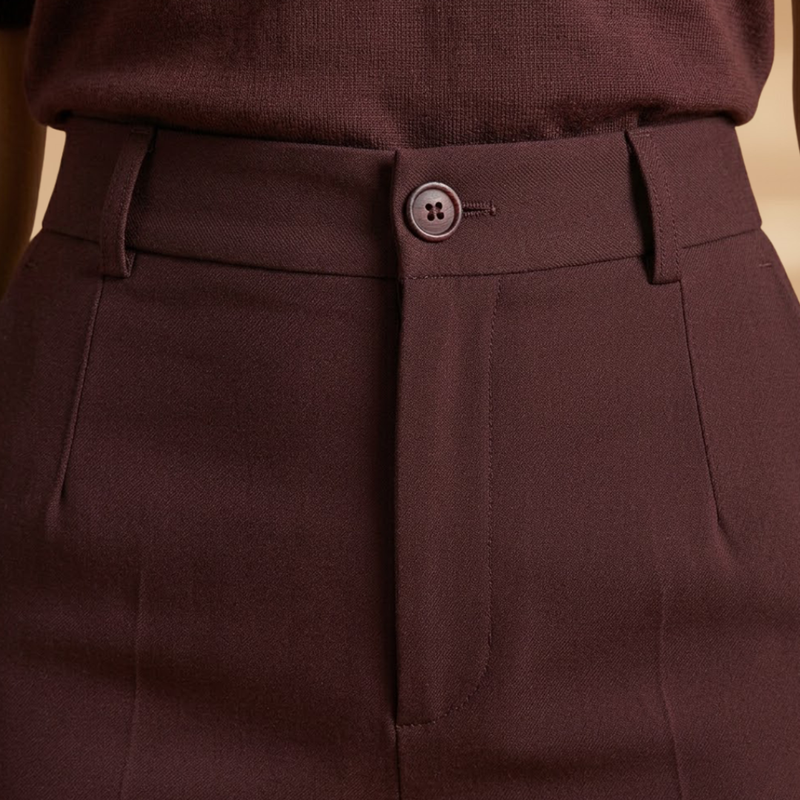 Annita | Women's High-Rise Wide Leg Button Front Pants