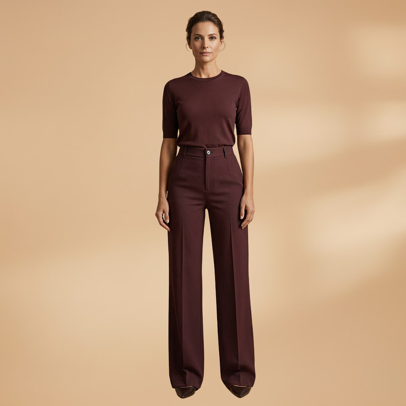 Annita | Women's High-Rise Wide Leg Button Front Pants