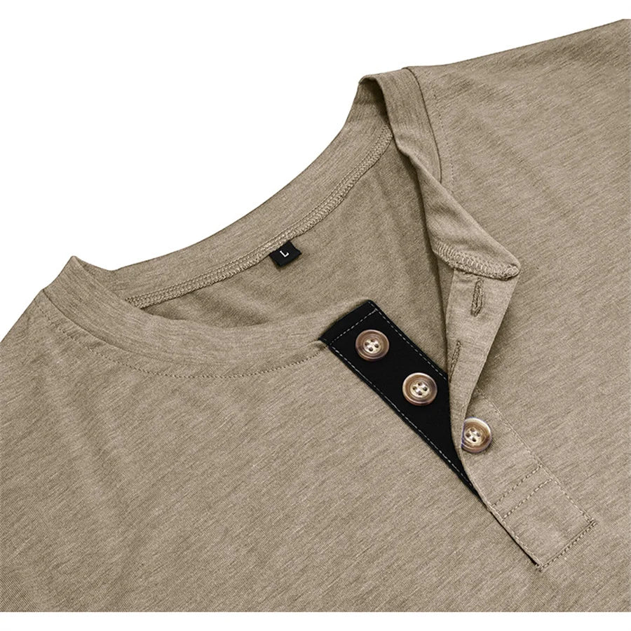 Ansel | Men’s Long Sleeve Crew Neck Henley Shirt