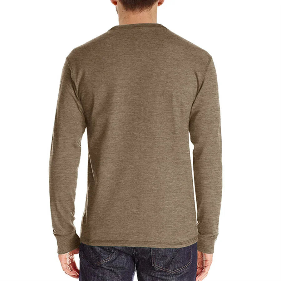 Ansel | Men’s Long Sleeve Crew Neck Henley Shirt