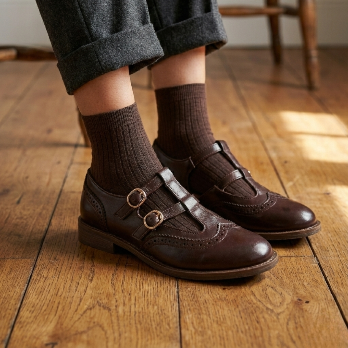 Anselma | Women's Adjustable Buckle T-Bar Mary Jane Shoes