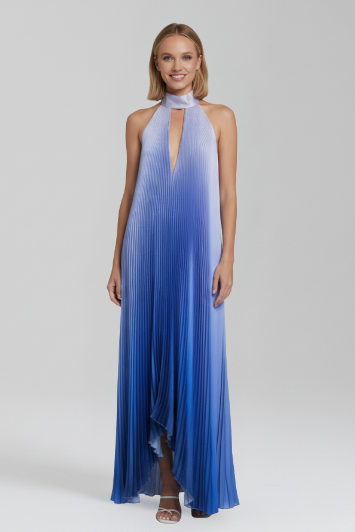Antonette | Women’s Sleeveless Printed Halter Neck Wedding Guest Dress