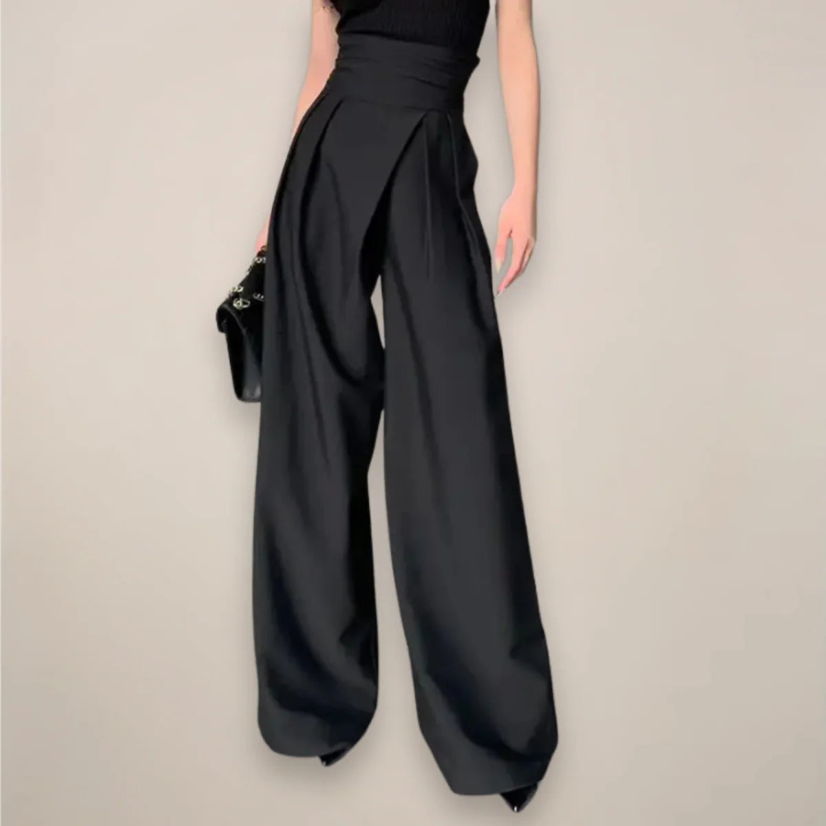 Antonina | Women's Full Length Wide Leg High Waisted Trousers