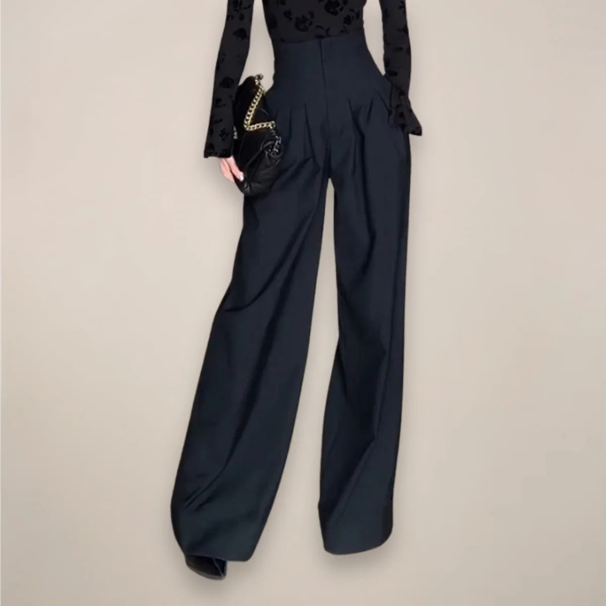 Antonina | Women's Full Length Wide Leg High Waisted Trousers