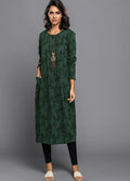 Anwen | Women's Long Sleeve Botanical Midi Dress