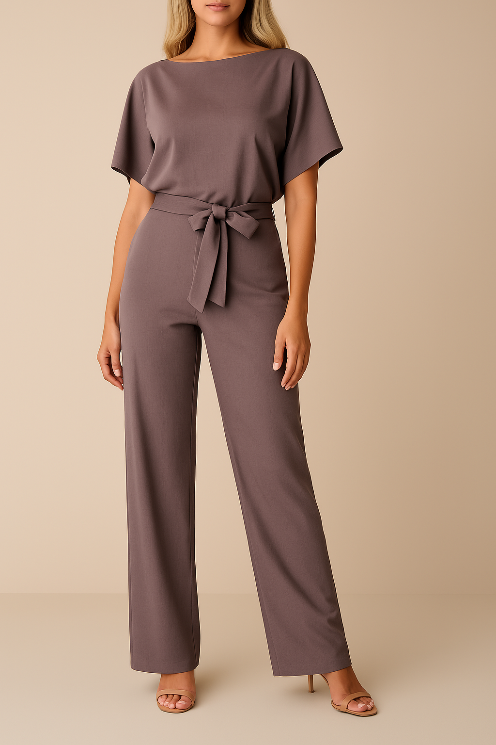 Arabella | Women’s Waist Tie Short Sleeve Summer Jumpsuit