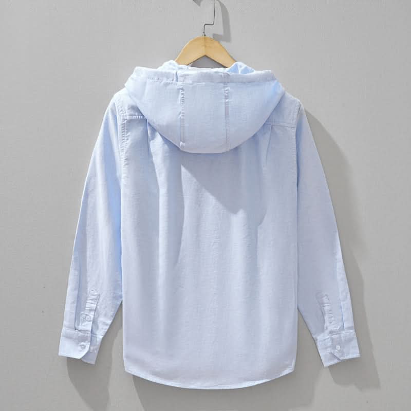 Arcangel | Men’s Drawstring Front Zip Long Sleeve Hooded Shirt