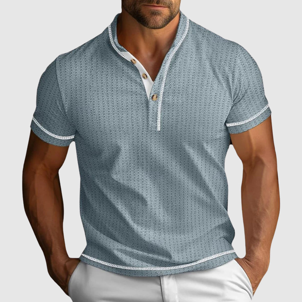 Archibald | Men’s Textured Short Sleeve Henley Shirt
