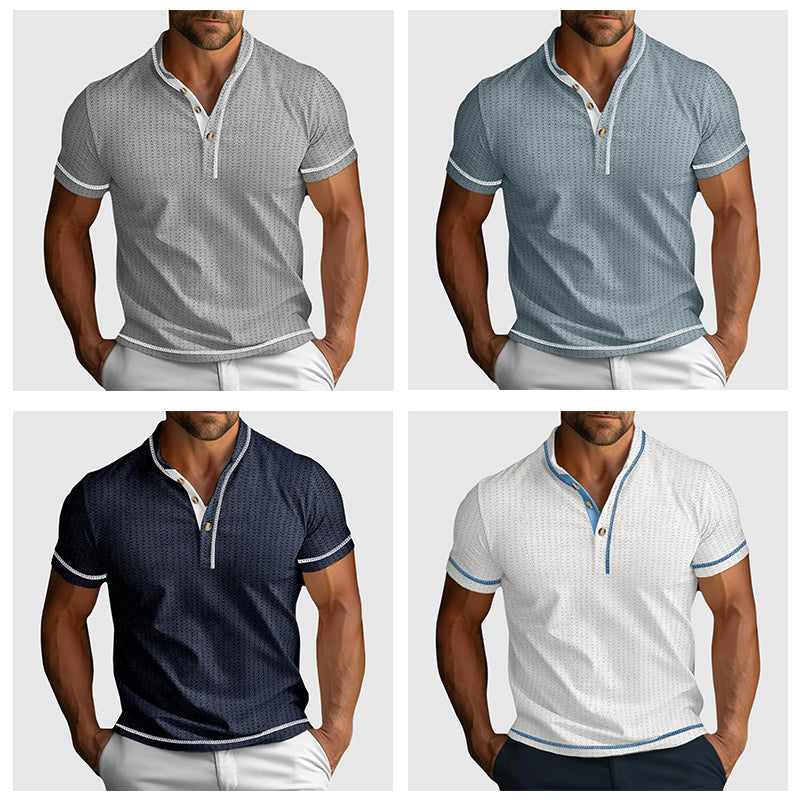 Archibald | Men’s Textured Short Sleeve Henley Shirt