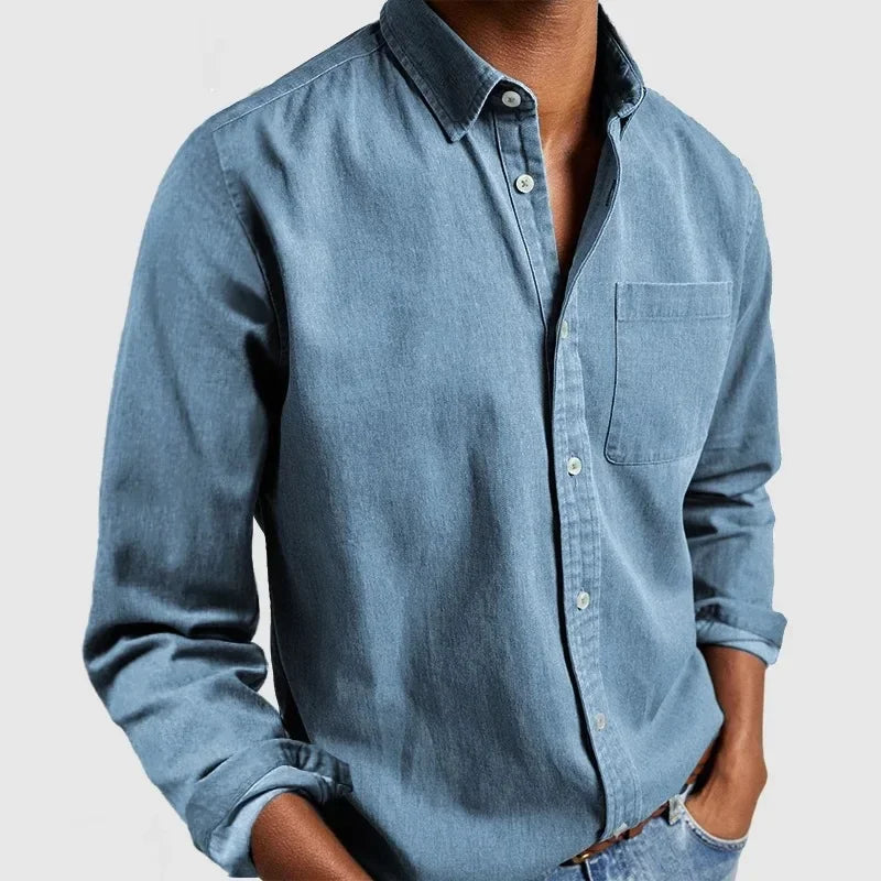 Arden | Men’s Turn Down Collar Button Up Long Sleeve Shirt