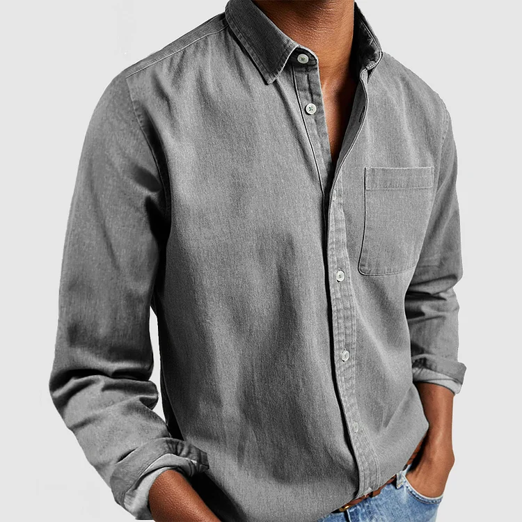 Arden | Men’s Turn Down Collar Button Up Long Sleeve Shirt