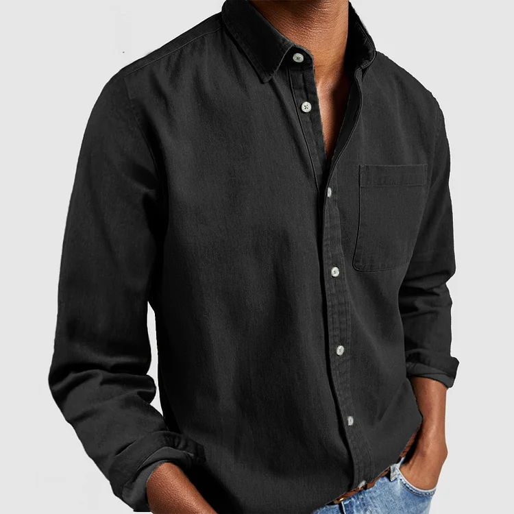 Arden | Men’s Turn Down Collar Button Up Long Sleeve Shirt