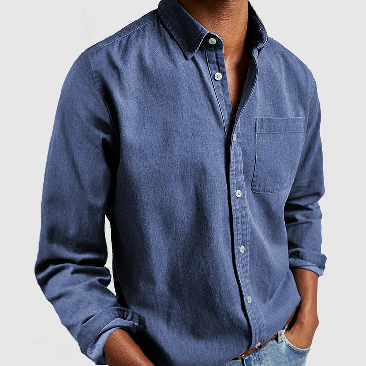 Arden | Men’s Turn Down Collar Button Up Long Sleeve Shirt