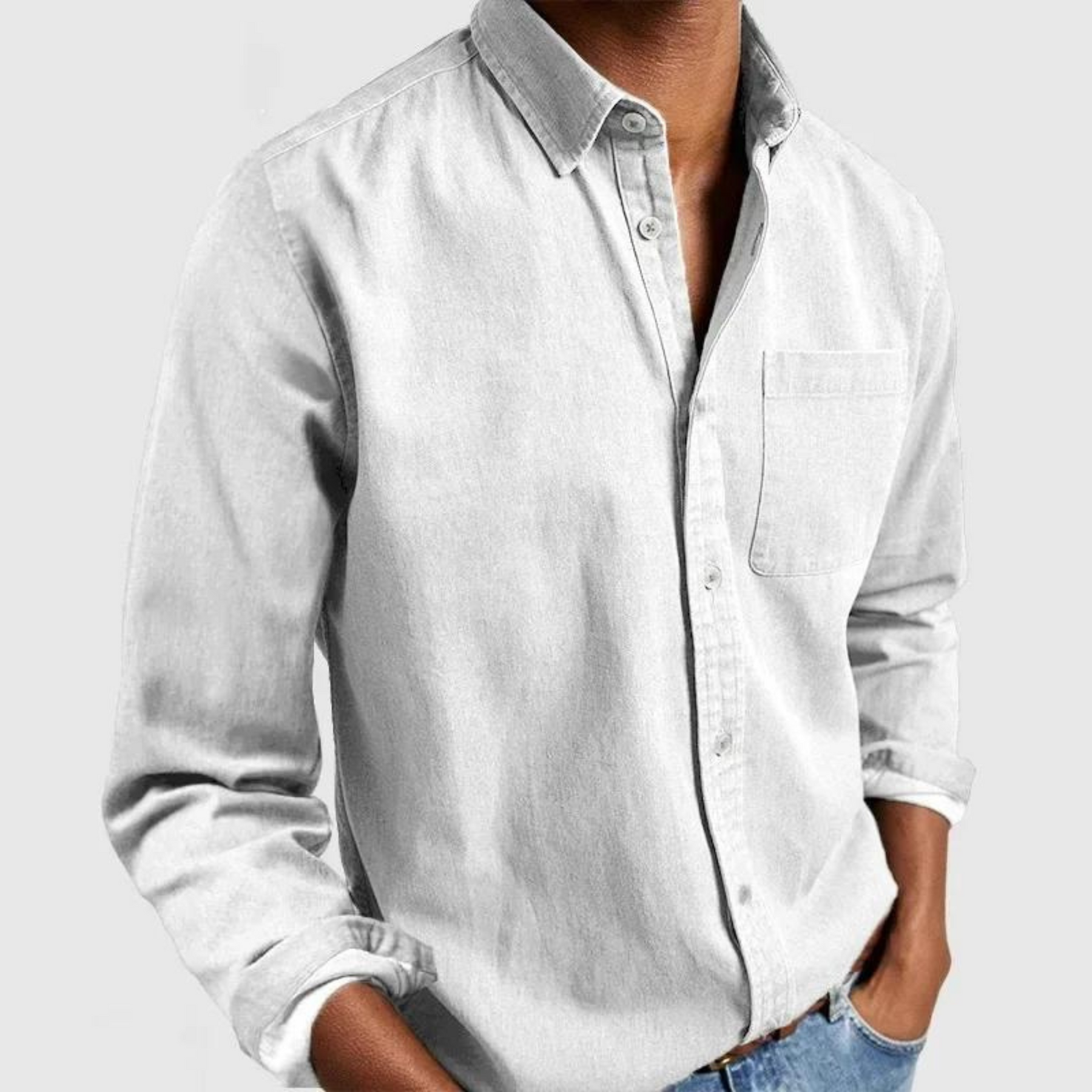 Arden | Men’s Turn Down Collar Button Up Long Sleeve Shirt