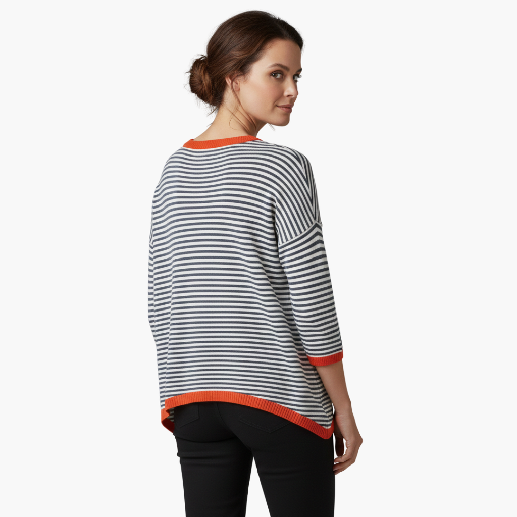 Arilda | Women's Short Sleeve Horizontal Stripe Shirt