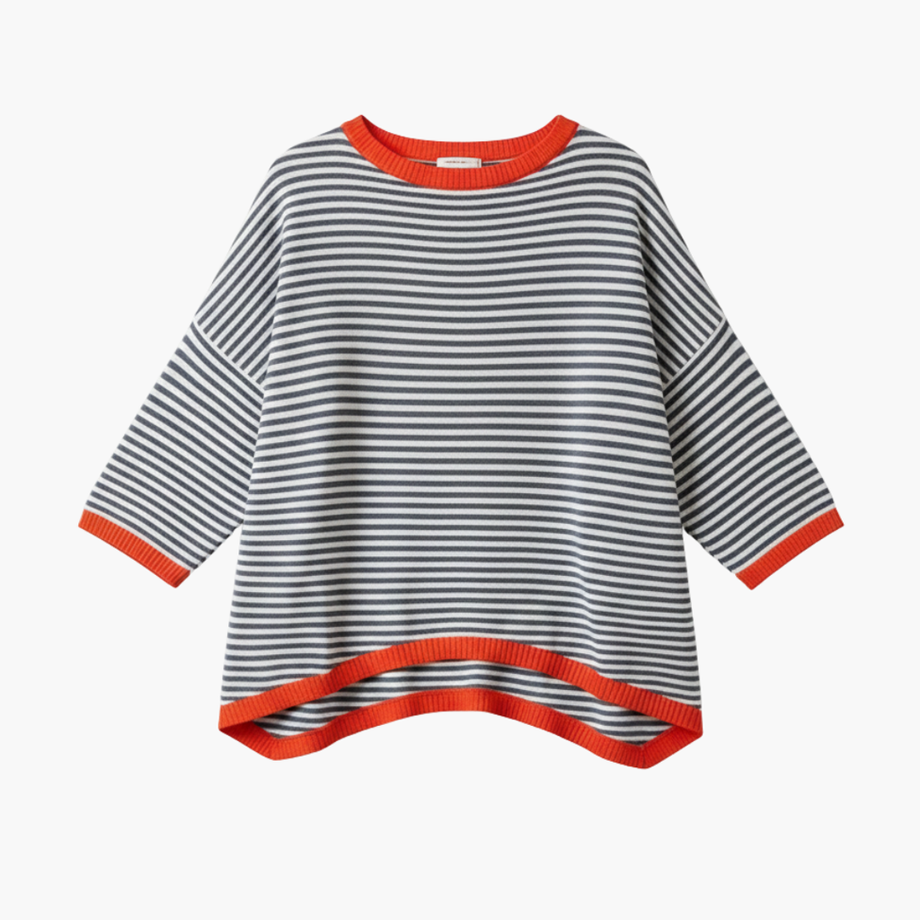 Arilda | Women's Short Sleeve Horizontal Stripe Shirt