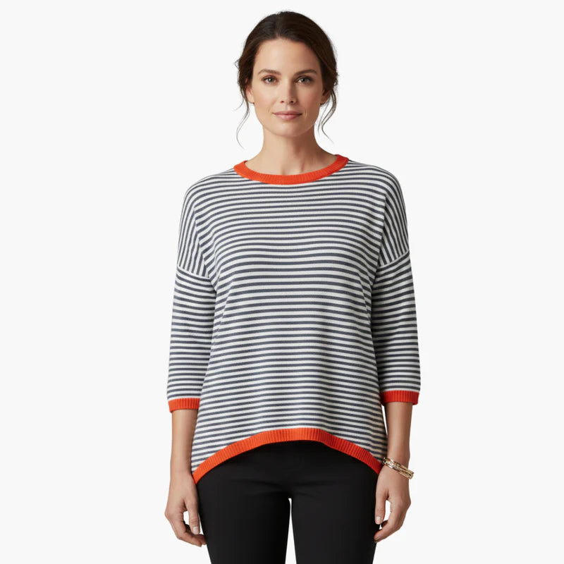 Arilda | Women's Short Sleeve Horizontal Stripe Shirt