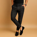 Arkady | Men's Fitted Ankle-Length Check Pattern Dress Trousers
