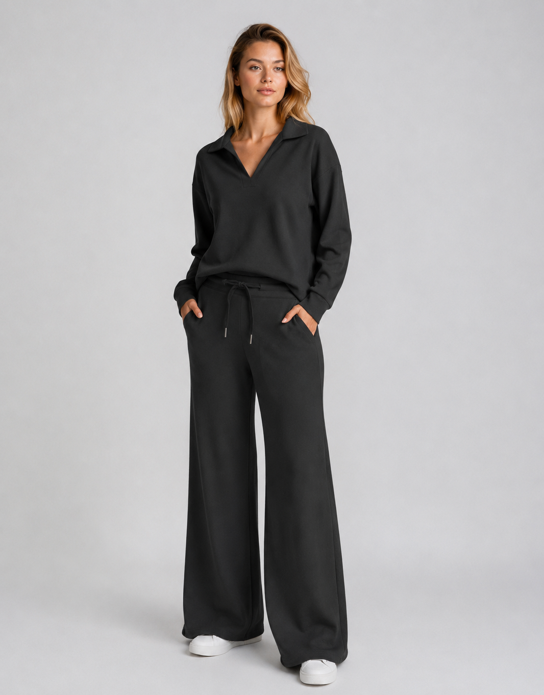 Arla | Women's Long Sleeve V-Neck Two Piece Set