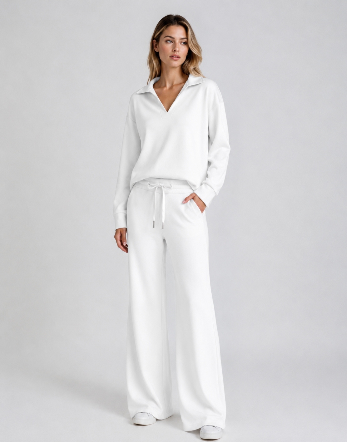 Arla | Women's Long Sleeve V-Neck Two Piece Set