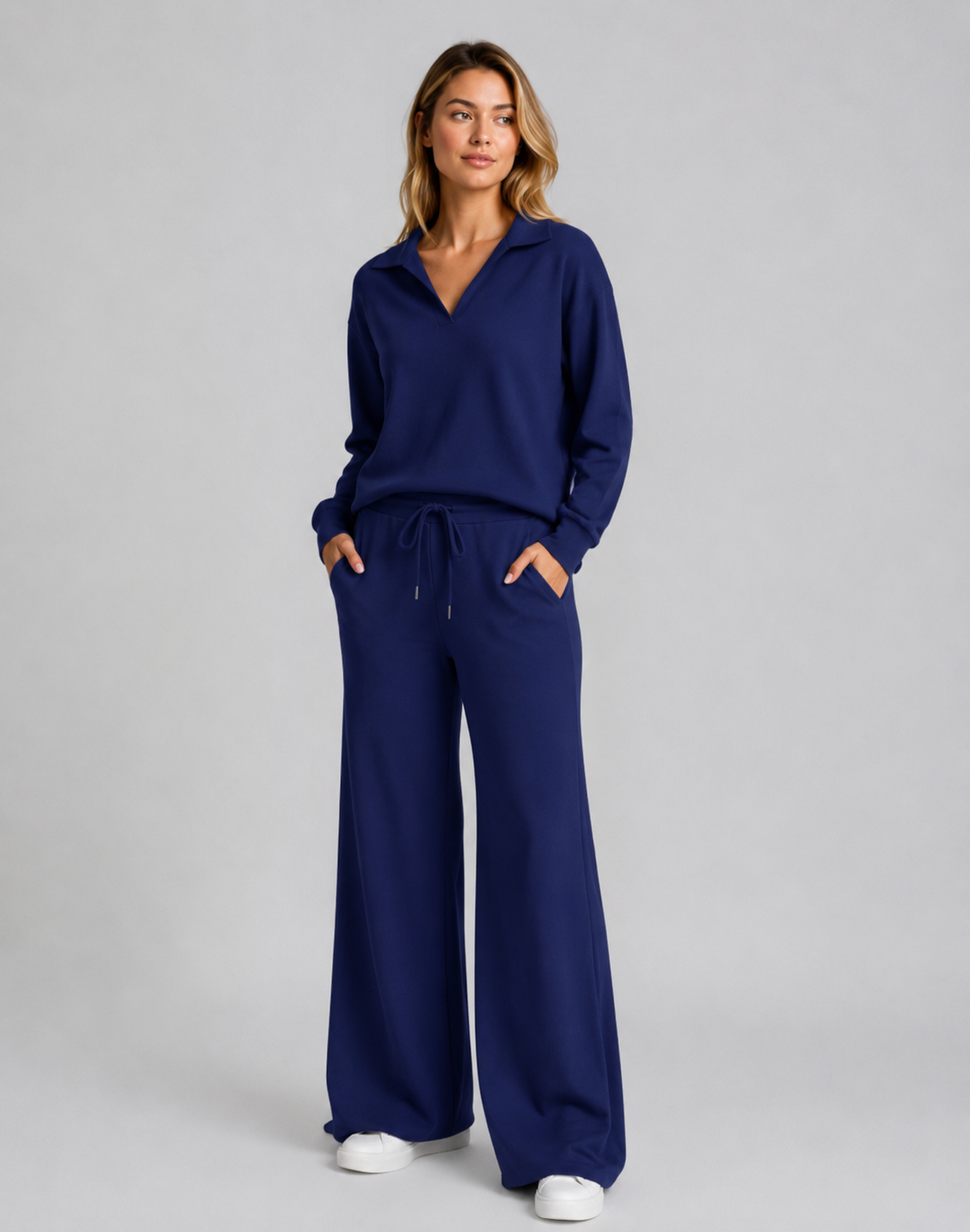 Arla | Women's Long Sleeve V-Neck Two Piece Set