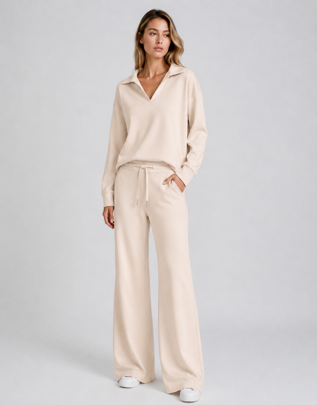 Arla | Women's Long Sleeve V-Neck Two Piece Set