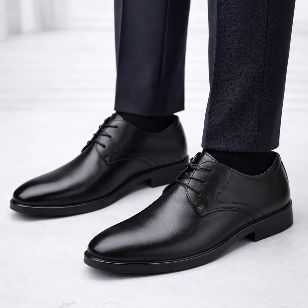 Arlando | Men's Low Block Pointed Toe Derby Dress Shoes
