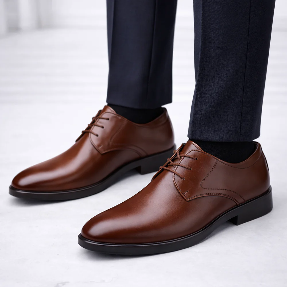 Arlando | Men's Low Block Pointed Toe Derby Dress Shoes