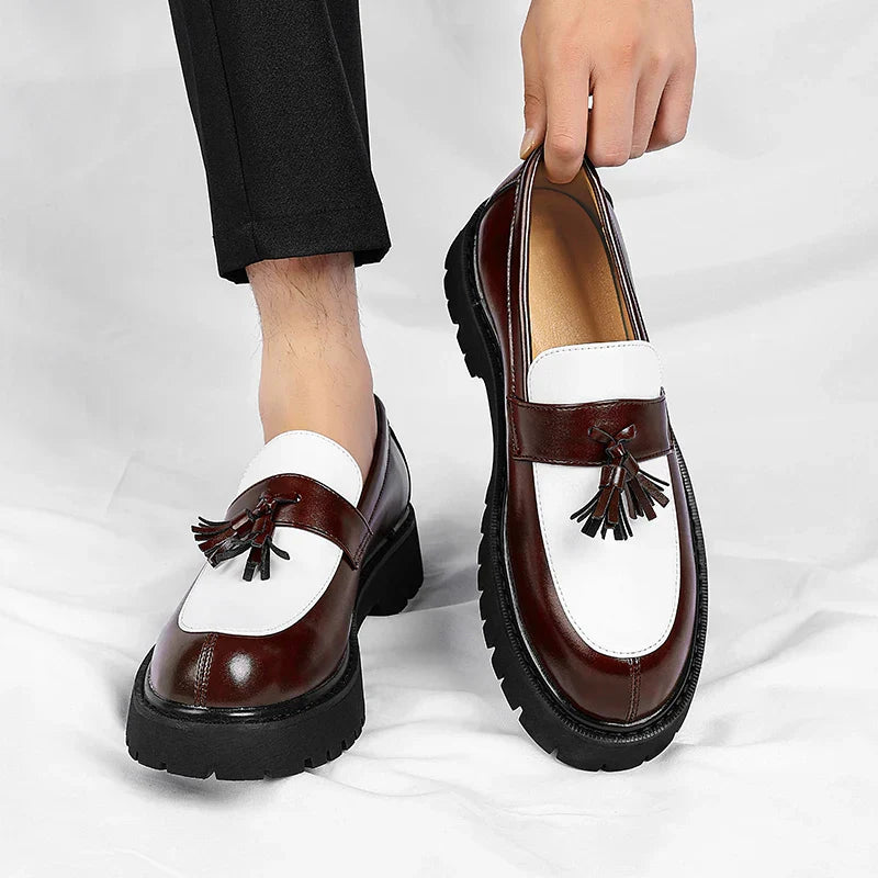 Arlando | Men's Two Tone Tassel Dress Loafer Shoes