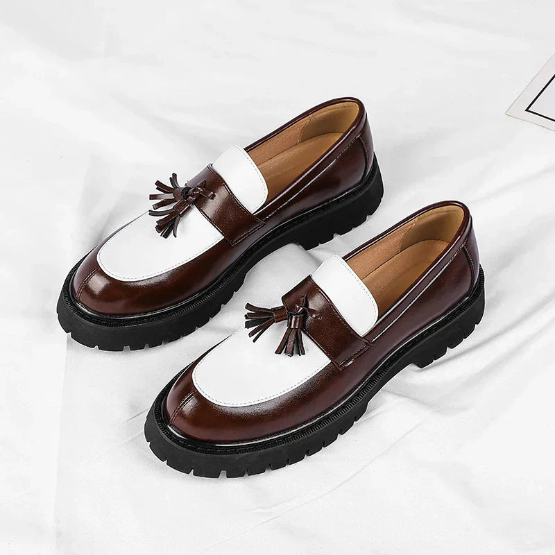 Arlando | Men's Two Tone Tassel Dress Loafer Shoes